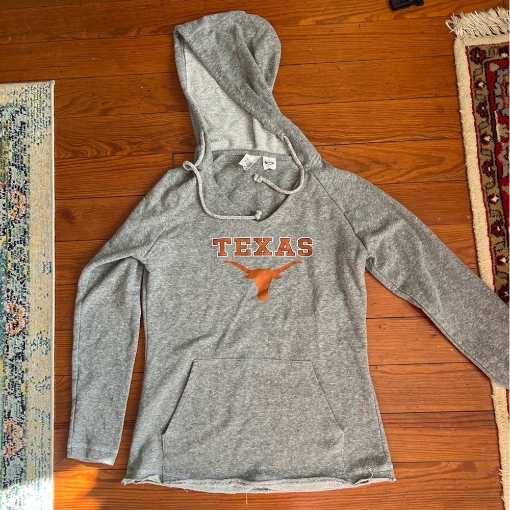 Gray Size XS Texas Longhorns Zip-Up Hoodie Sweater